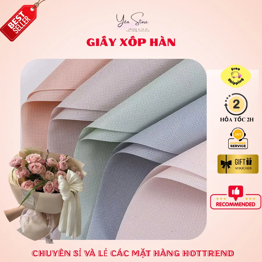 Giấy Xốp Hàn Cao Cấp Chính Hãng Loại 1 Nhiều Màu Sắc, Tiện Lợi Dùng Gói Hoa, Gói Quà Tặng